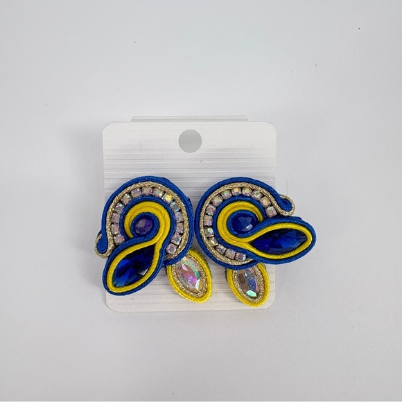 Beautiful Handmade Soutache Weaving Drop Earrings - Picture 4 of 8
